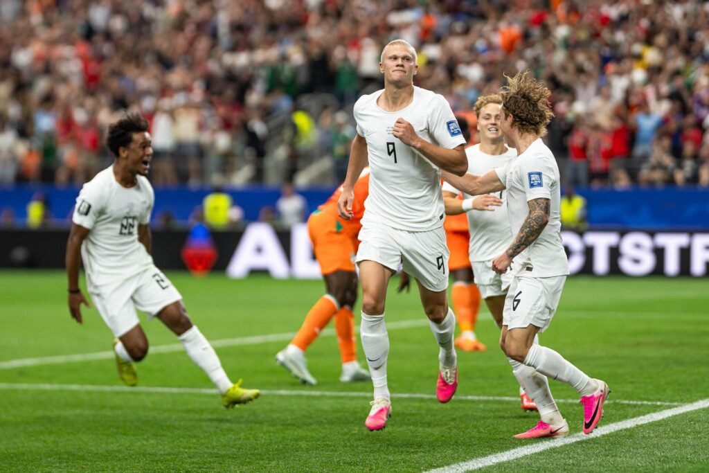 Norway beat Ivory Coast World Cup 2026, Haaland goal Ivory Coast, Norway first World Cup knockout win, Norway vs Brazil Round of 16, Antonio Nusa goal Norway, Ivory Coast World Cup elimination 2026