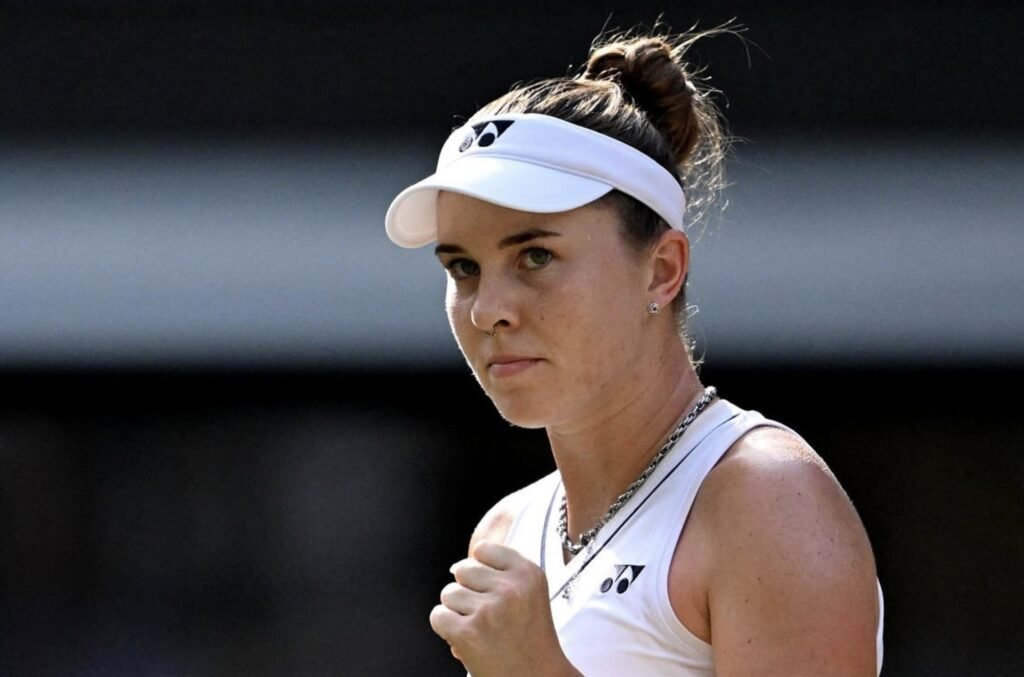 All-Czech Wimbledon final, Muchova vs Noskova Wimbledon 2026 final, Karolina Muchova match point Gauff semifinal, Linda Noskova first Grand Slam final, Gauff Wimbledon semifinal match point, Kostyuk Noskova Wimbledon semifinal, Wimbledon 2026 women's singles final Saturday