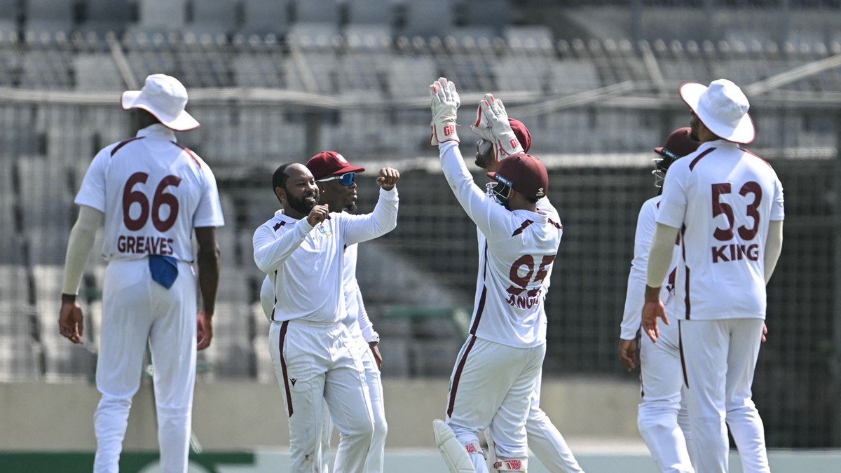 Warrican’s five-for, Taijul’s double strike swing Day 2 as West Indies reach 134 for 4 against Bangladesh