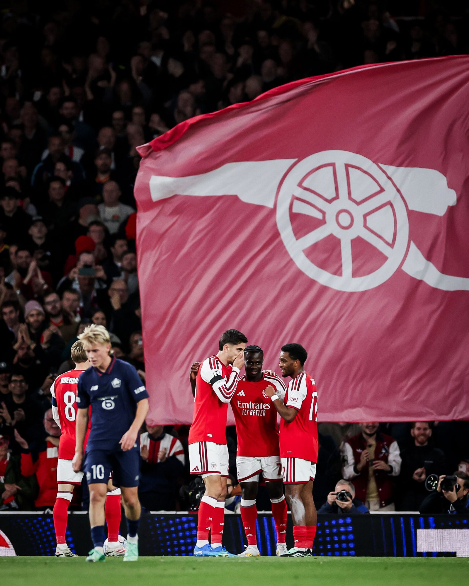 Timber, Eze and Saka score as Arsenal beat Lille 3-0 with second-half blitz